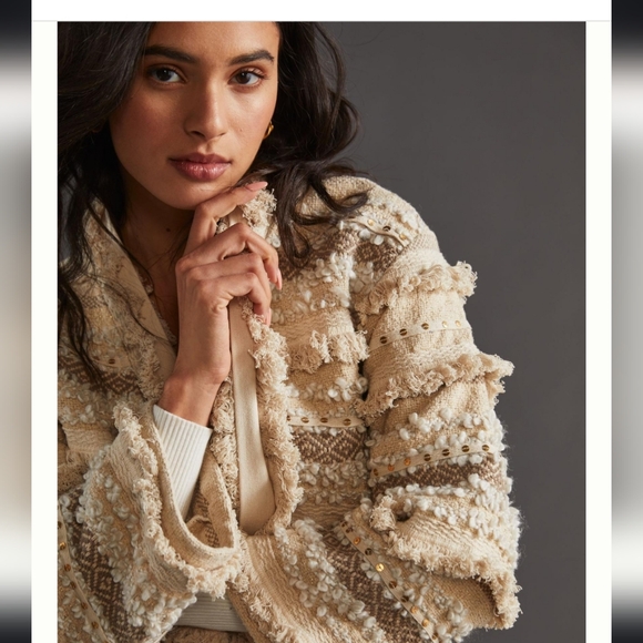 Anthropology Anthropologie Dolan Fringe Bobo Jacket Large - Picture 1 of 11